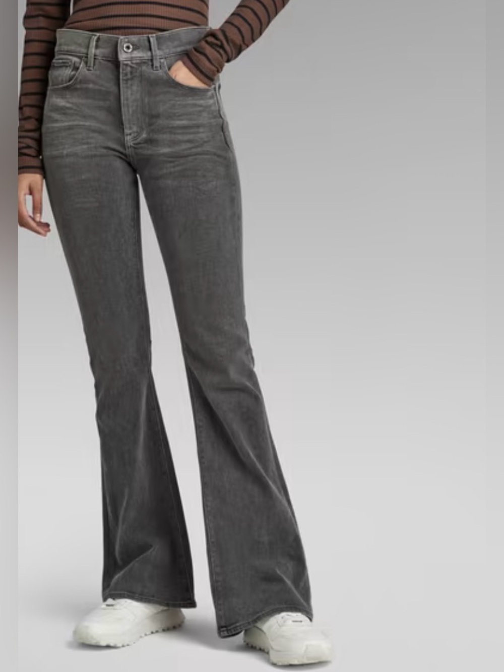 G-Star 3301 Flare Jeans in Dark Grey Size 29 Length 30